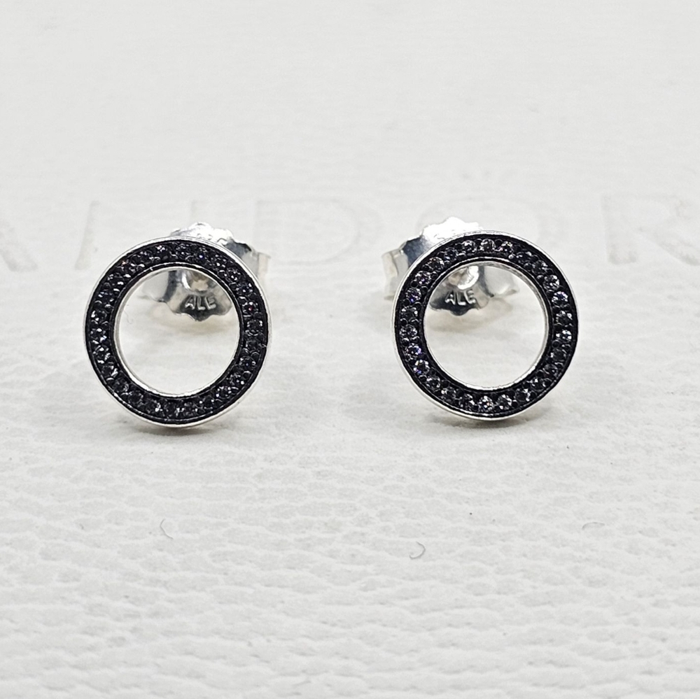 Authentic Pandora Circle Stud Earrings - image 1